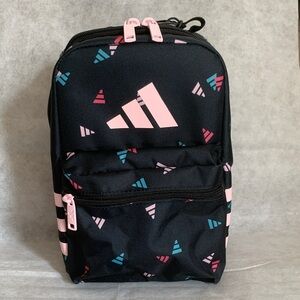 Adidas Santiago 2 Insulated Lunch Bag 3-Bar Toss Black Pink NWT